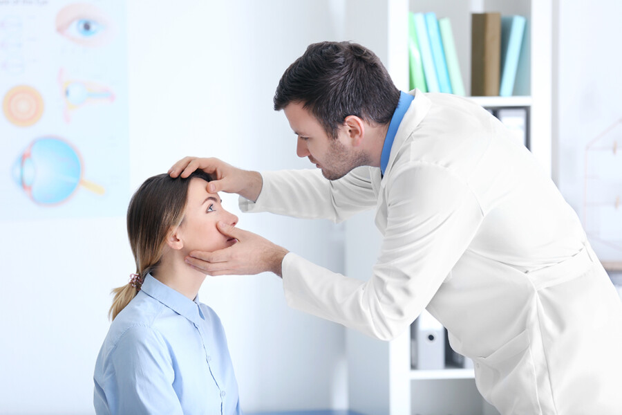 Woman's Eye Health Check by Doctor